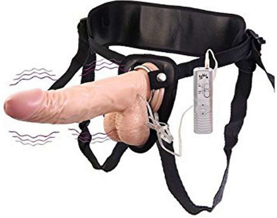 Nanma Harness with Dildo and Vibration in Black Color