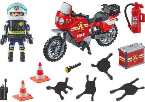 Playmobil Екшън герои Пожарникар с мотоциклет за 4-10 години