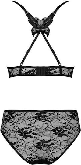 Obsessive Kokietta Sexy Σετ Εσωρούχων με Δαντέλα Black 2τμχ
