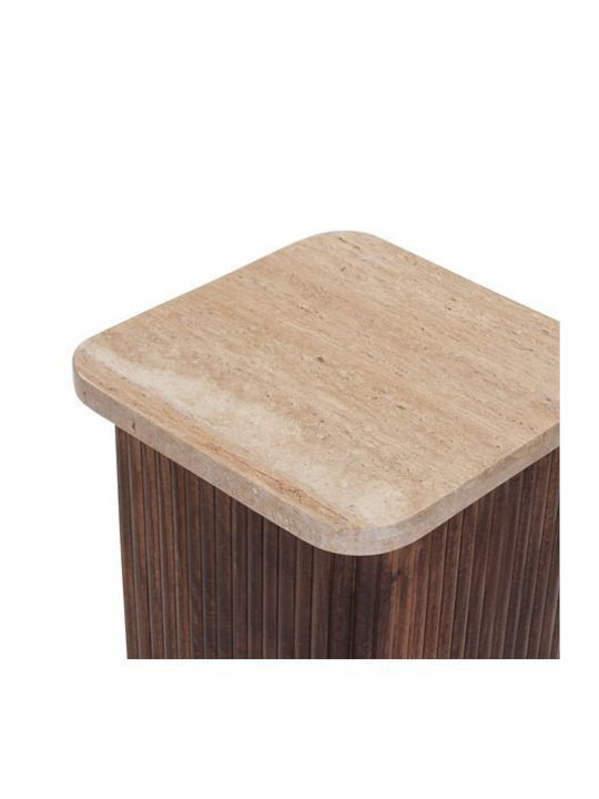Square Side Coffee Table Gladys Made of Solid Brown Wood W40xL40xH60cm