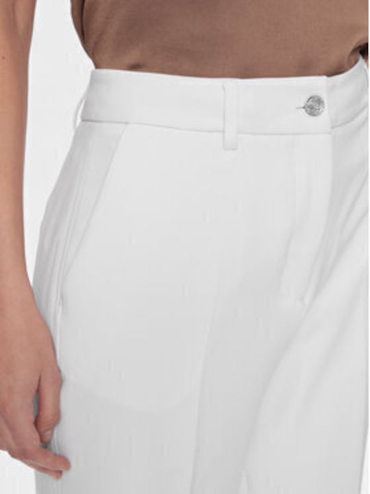 New Carla Women's Fabric Trousers Slim Fit White