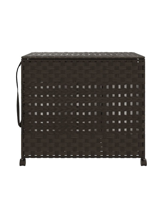 vidaXL Fabric Collapsible Laundry Basket With Lid 66x35x60cm Brown