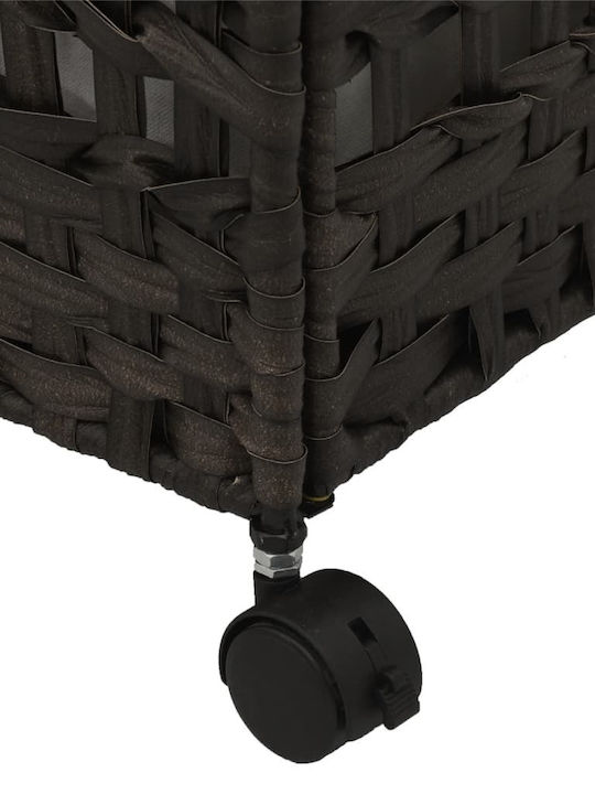 vidaXL Fabric Collapsible Laundry Basket With Lid 66x35x60cm Brown