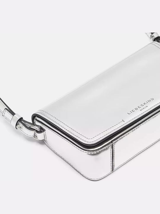 Leder Damentasche Umhängetasche Silber