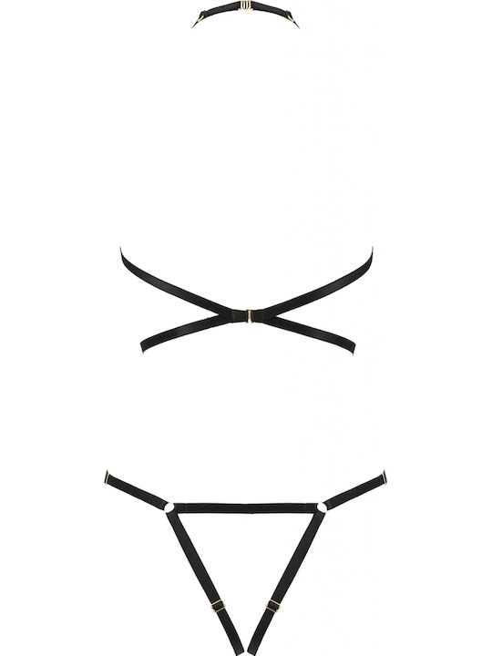 Passion Ivena Strappy Teddy Devil Collection Sexy Κορμάκι Black