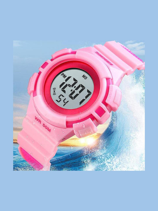 Skmei Kids Digital Watch Bluppy with Rubber/Plastic Strap Pink