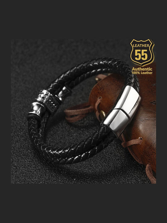 Leather 55 Ανδρικό Βραχιόλι από Δέρμα