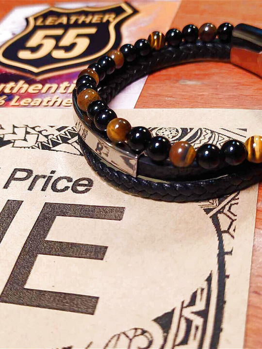 Leather 55 Men's Bracelet made of Leather
