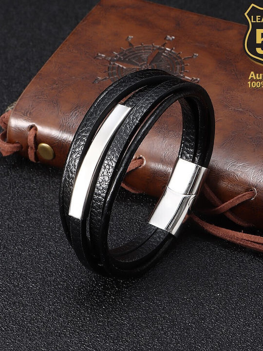 Leather 55 Ανδρικό Βραχιόλι από Δέρμα