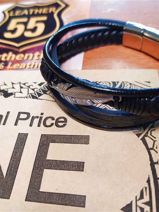 Leather 55 Ανδρικό Βραχιόλι από Δέρμα