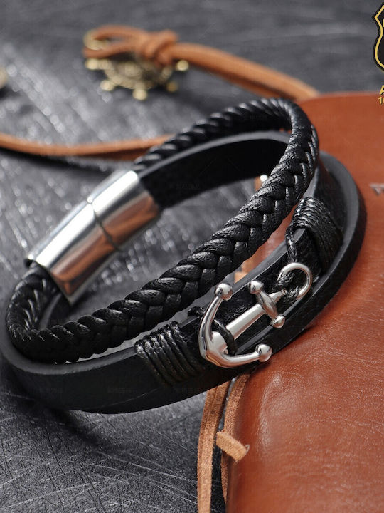 Leather 55 Ανδρικό Βραχιόλι από Δέρμα