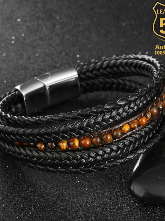 Leather 55 Ανδρικό Βραχιόλι από Δέρμα