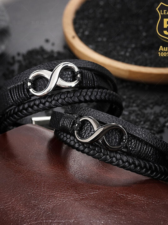 Leather 55 Ανδρικό Βραχιόλι από Δέρμα
