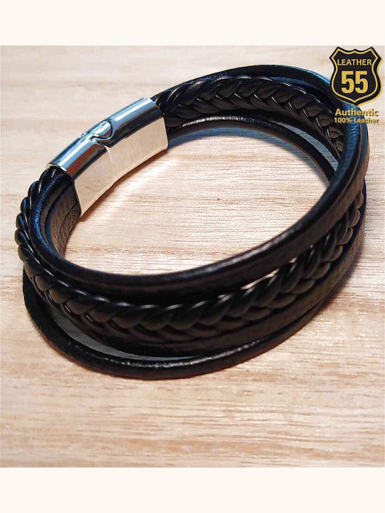 Leather 55 Ανδρικό Βραχιόλι από Δέρμα