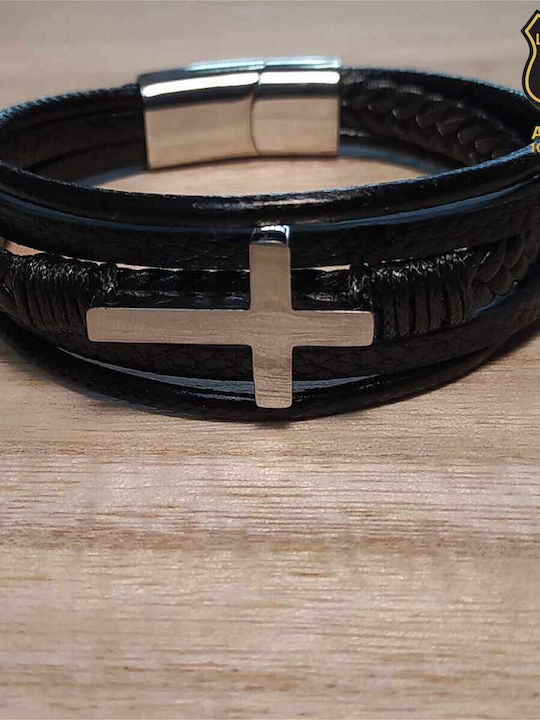 Leather 55 Ανδρικό Βραχιόλι από Δέρμα