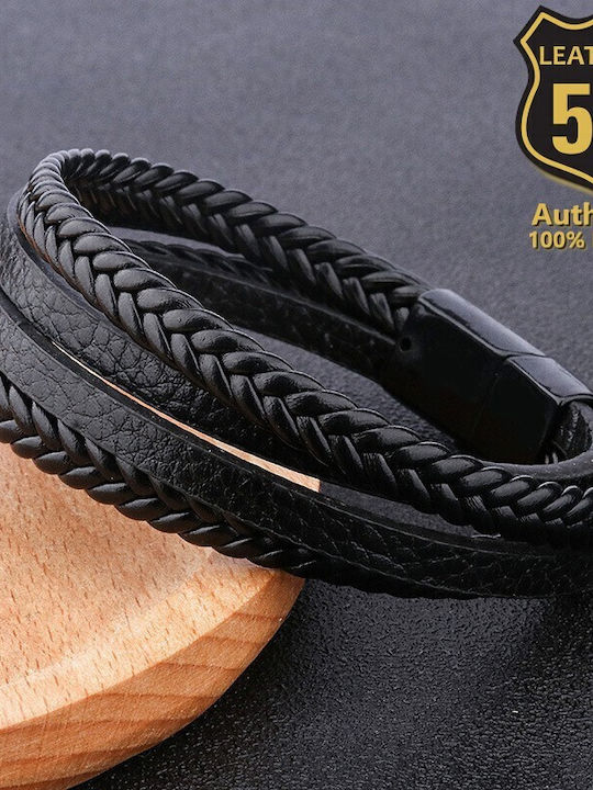 Leather 55 Ανδρικό Βραχιόλι Δερμάτινο