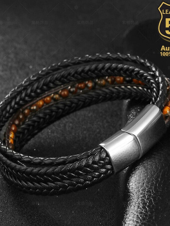 Leather 55 Ανδρικό Βραχιόλι από Δέρμα