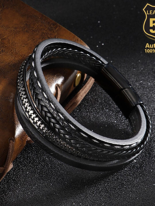 Leather 55 Ανδρικό Βραχιόλι Δερμάτινο