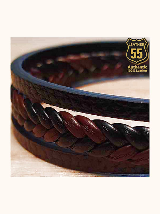 Leather 55 Ανδρικό Βραχιόλι από Δέρμα