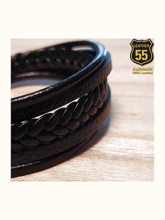 Leather 55 Ανδρικό Βραχιόλι από Δέρμα
