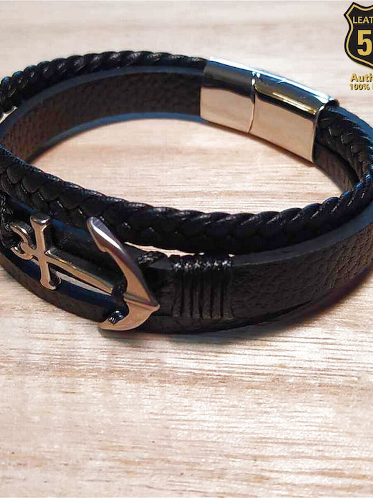 Leather 55 Ανδρικό Βραχιόλι από Δέρμα