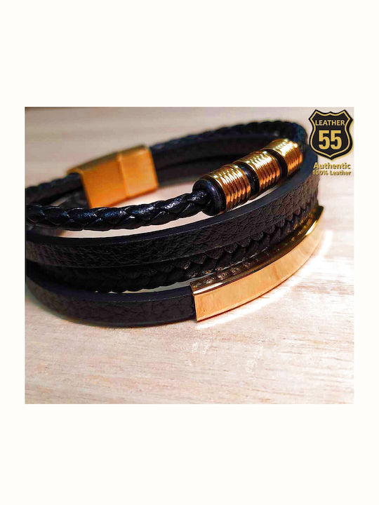 Leather 55 Ανδρικό Βραχιόλι από Δέρμα