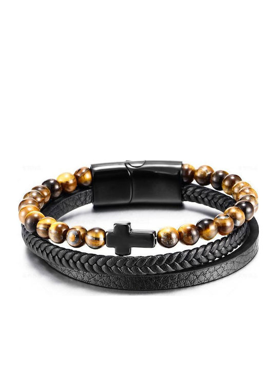 Leather 55 Ανδρικό Βραχιόλι από Δέρμα