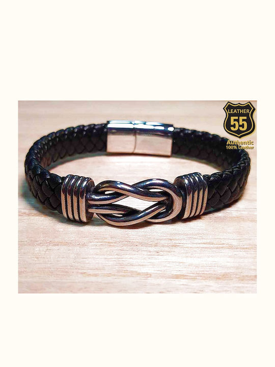 Leather 55 Ανδρικό Βραχιόλι από Δέρμα