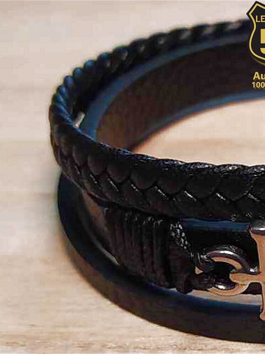 Leather 55 Ανδρικό Βραχιόλι από Δέρμα