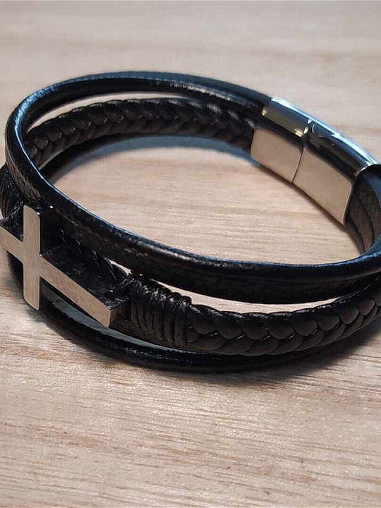 Leather 55 Ανδρικό Βραχιόλι από Δέρμα