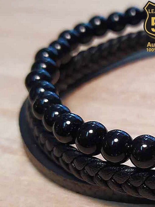 Leather 55 Ανδρικό Βραχιόλι από Δέρμα