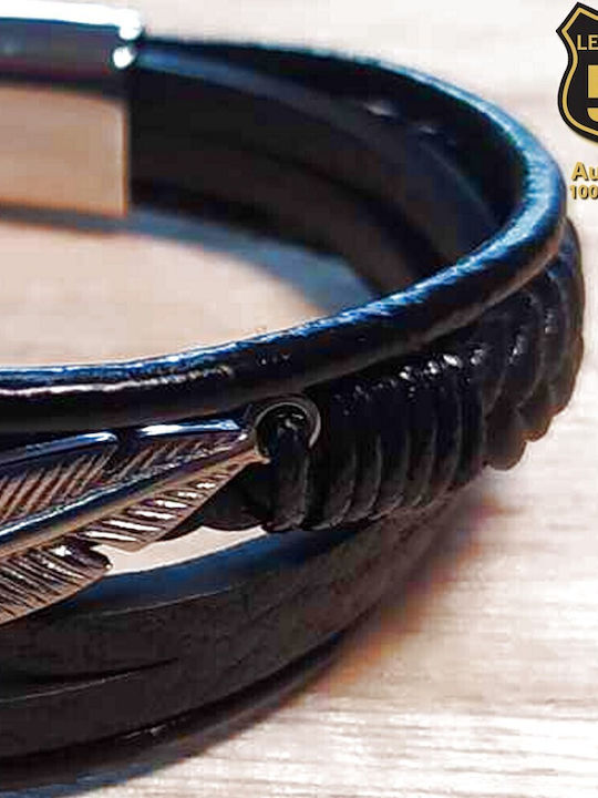 Leather 55 Ανδρικό Βραχιόλι από Δέρμα