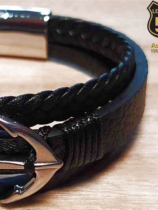 Leather 55 Ανδρικό Βραχιόλι από Δέρμα