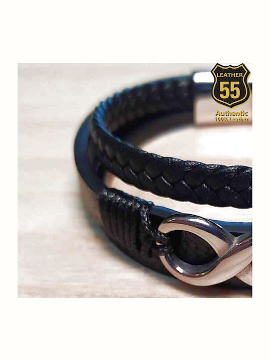 Leather 55 Ανδρικό Βραχιόλι από Δέρμα