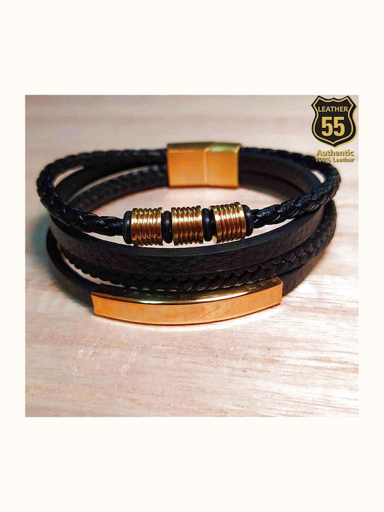 Leather 55 Ανδρικό Βραχιόλι από Δέρμα