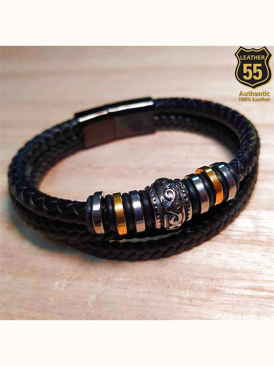 Leather 55 Ανδρικό Βραχιόλι από Δέρμα