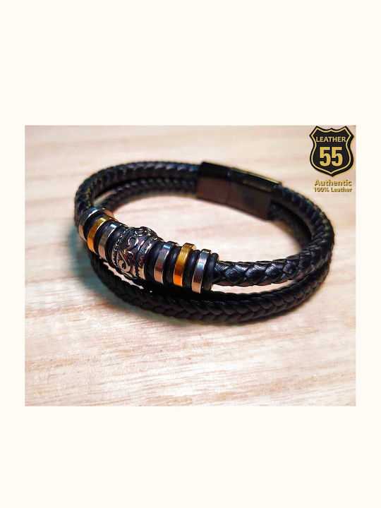 Leather 55 Ανδρικό Βραχιόλι από Δέρμα