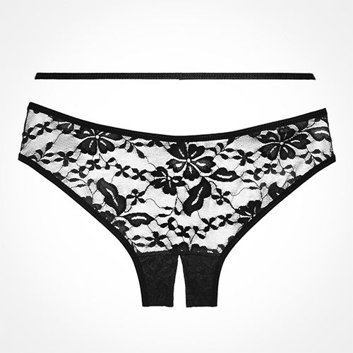 Allure Lingerie Γυναικείο Sexy Slip Αυτοκινήτου Μαύρο