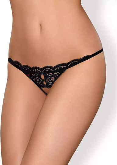 Obsessive Γυναικείο Sexy Slip Αυτοκινήτου Μαύρο