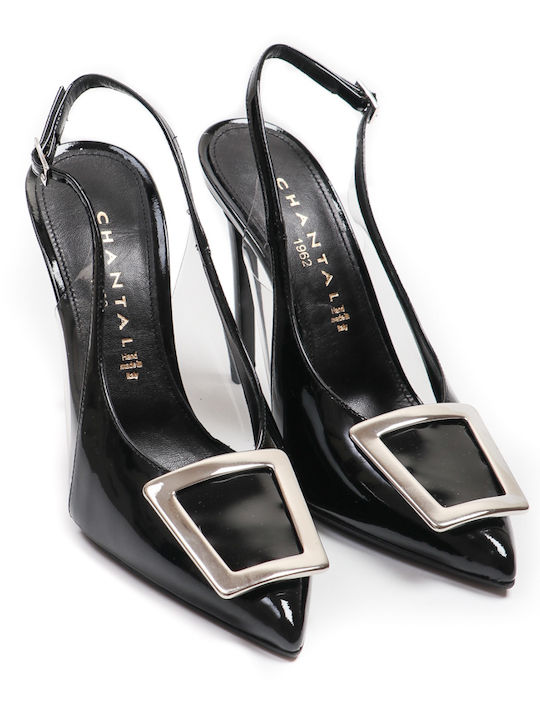 Chantal 1962 Patent Leather Pointed Toe Black High Heels