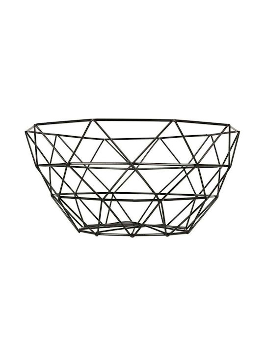 ikonka Obstschale Metallisch Schwarz 26x26x14cm