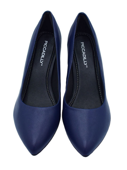 Piccadilly Anatomic Synthetic Leather Pointed Toe Blue Medium Heels