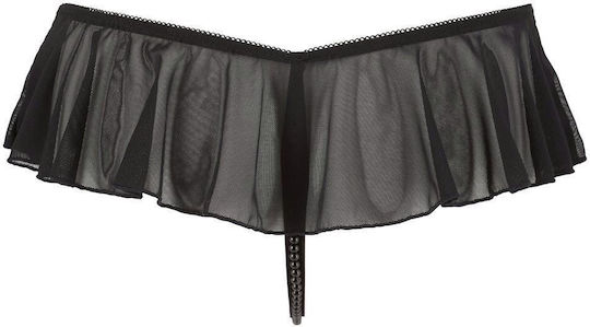Cottelli Collection Frauen Sexy Zeichenfolge offenem Schritt Schwarz