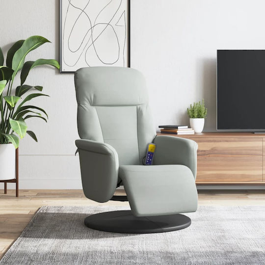 Relaxsessel Friseurwaschbecken Drehbar mit Fußhocker Samt Gray 71x91x105.5cm