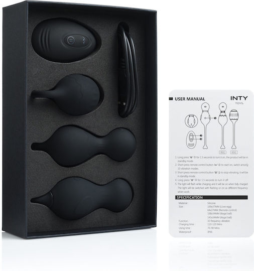 Inty Toys Ασύρματες Κολπικές Μπάλες με Δόνηση Μαύρες