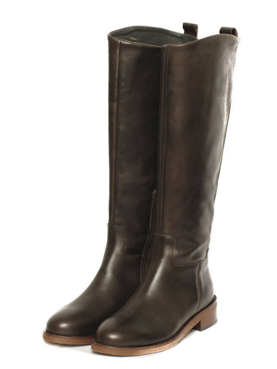 Leder Damenstiefel Braun