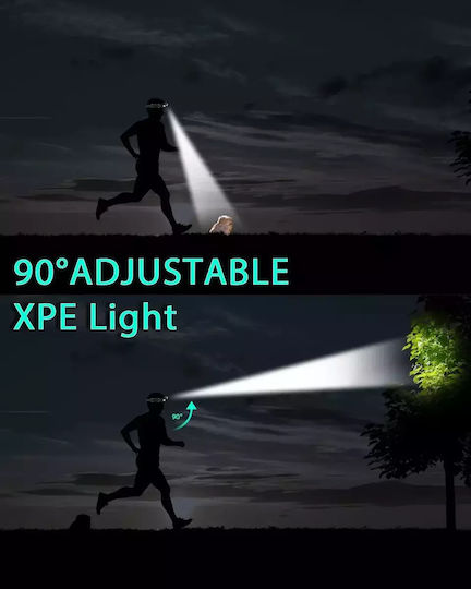 Ideahellas Rechargeable Headlamp LED IPX4 with Maximum Brightness 1600lm Bright 40 3pcs Black