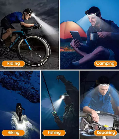 Ideahellas Rechargeable Headlamp LED IPX4 with Maximum Brightness 1600lm Bright 40 2pcs Black