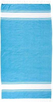 Livardas Beach Towel Pareo Light Blue with Fringes 170x90cm.