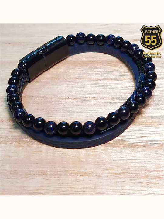 Leather 55 Ανδρικό Βραχιόλι από Δέρμα
